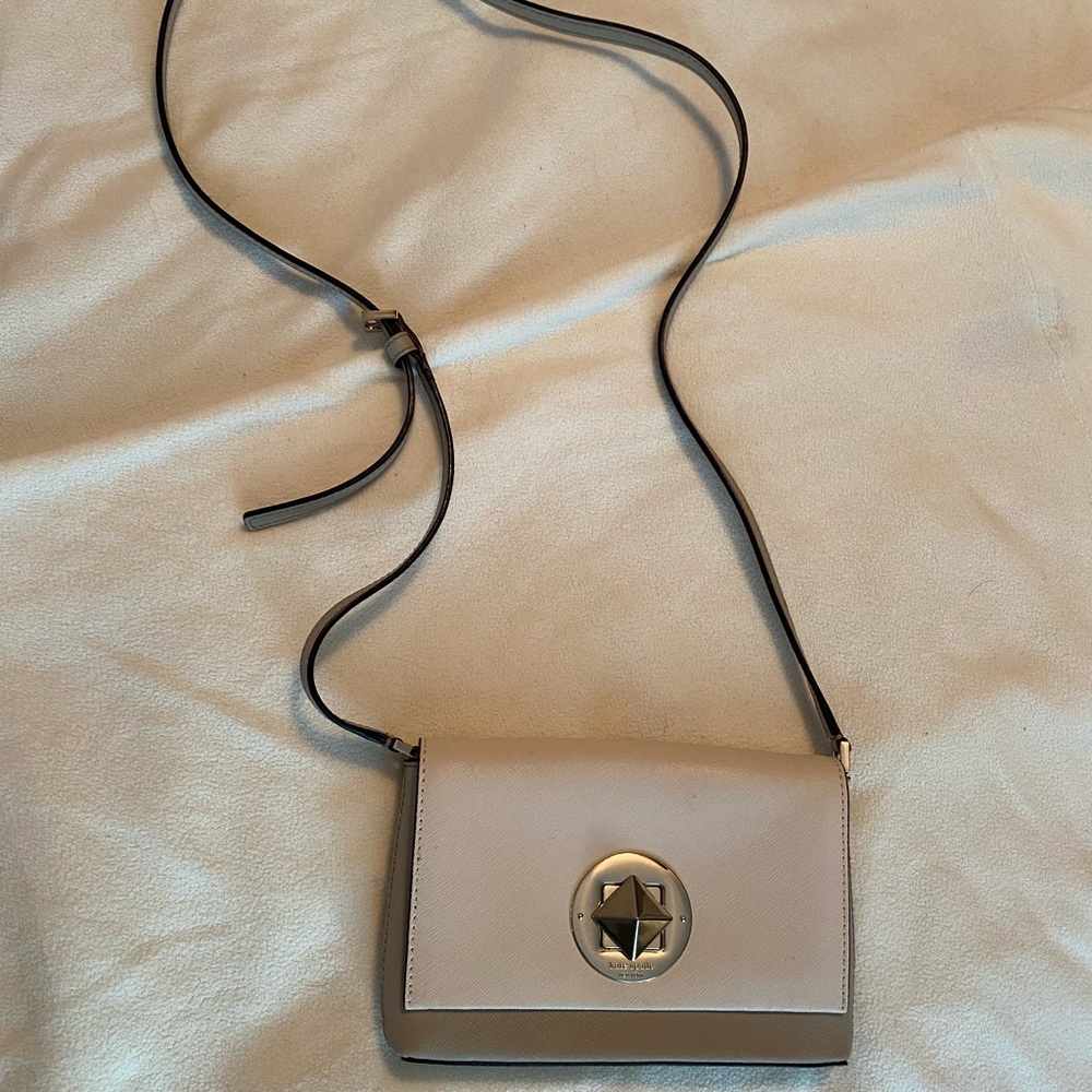 Kate Spade cream/grey Crossbody Authentic